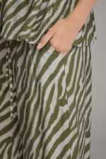 Entro Green Zebra Print Pants Set