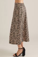 Entro Animal Print Midi Skirt