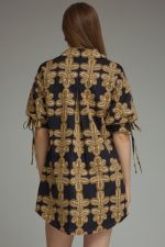 Entro Tie Sleeve Black Printed MIni Dress