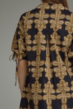 Entro Tie Sleeve Black Printed MIni Dress