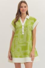 Entro Geometric Print Mini Dress