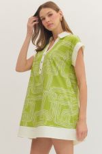 Entro Geometric Print Mini Dress