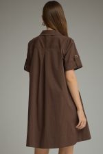 Entro Chocolate Button Up Mini Dress