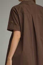 Entro Chocolate Button Up Mini Dress