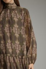 Entro Long Sleeve Drop Waist Mini Dress