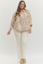 Curvy Exclusive Entro Animal Print Blouse