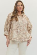 Curvy Exclusive Entro Animal Print Blouse
