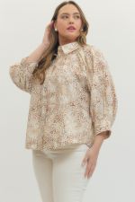 Curvy Exclusive Entro Animal Print Blouse