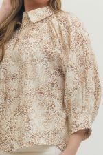 Curvy Exclusive Entro Animal Print Blouse