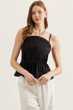Entro Solid Pleated Cami Top