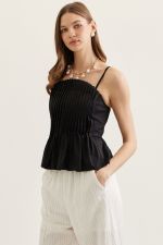 Entro Solid Pleated Cami Top