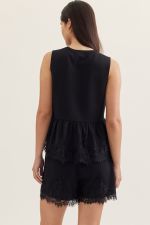 Entro Lace Trim Peplum Top