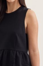 Entro Lace Trim Peplum Top
