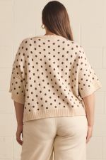Entro Polka Dot Sweater Top