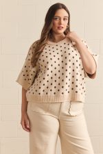 Entro Polka Dot Sweater Top