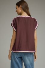 Entro Chocolate Contrast Trim Top