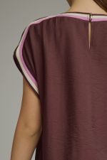 Entro Chocolate Contrast Trim Top