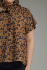 Entro Floral Print Ruffle Top