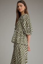 Entro Green Zebra Print Pants Set
