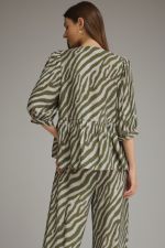 Entro Green Zebra Print Pants Set