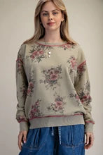 Easel Mineral Washed Vintage Floral Top