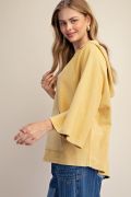 Easel Textured Knit Hooded Pullover