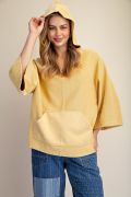 Easel Textured Knit Hooded Pullover