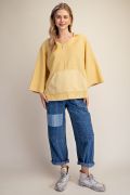 Easel Textured Knit Hooded Pullover