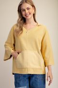 Easel Textured Knit Hooded Pullover