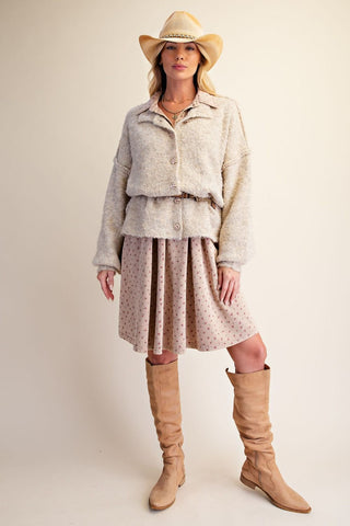 Easel Oversized Fuzzy Knit Cardigan