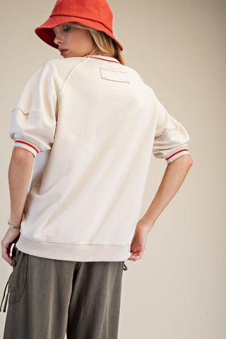 Easel Banded Bottom Pullover