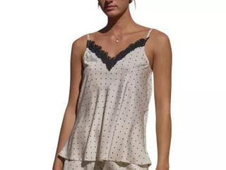 Davi & Dani Satin Polka Dot Top