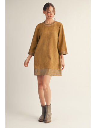Faux Leather and Suede Mini