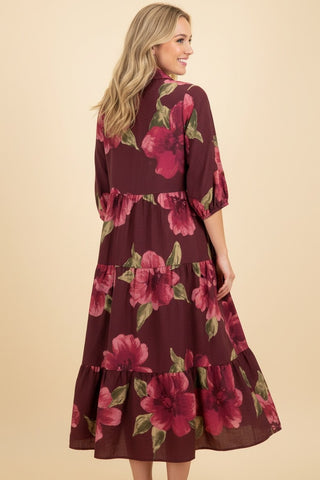 Heimish Botanical Puff Sleeve Midi