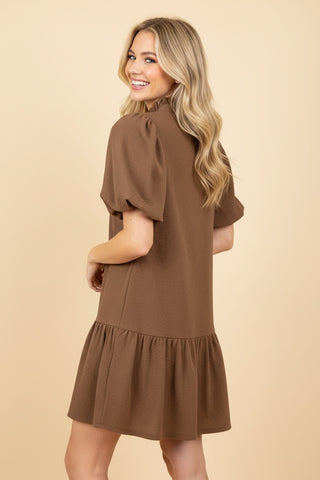 Heimish Seersucker Puff Sleeve Mini Dress