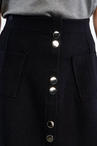 Molly Bracken Button Front Knit Mini Skirt