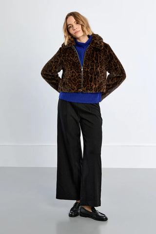 Molly Bracken Leopard Faux Fur Jacket