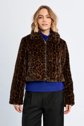 Molly Bracken Leopard Faux Fur Jacket