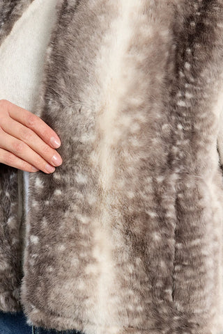 Molly Bracken Fawn Faux Fur Sleeveless Jacket