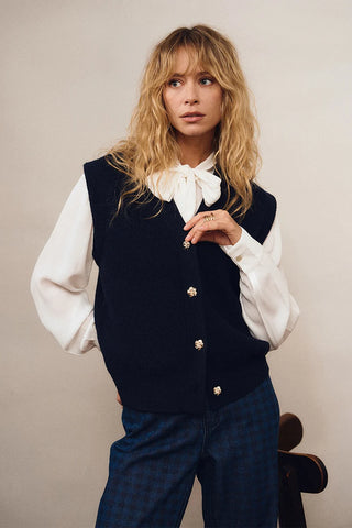 Molly Bracken Navy V-Neck Cardigan