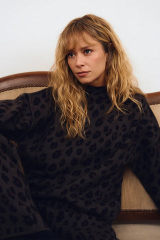 Molly Bracken Leopard Knit Sweater