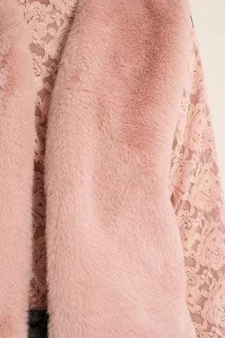 Molly Bracken Pink Faux Fur Vest