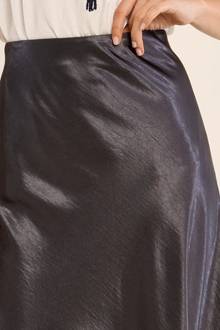 Molly Bracken Satin High Waisted Flared Skirt