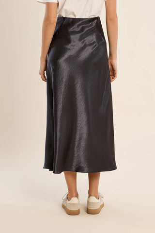 Molly Bracken Satin High Waisted Flared Skirt
